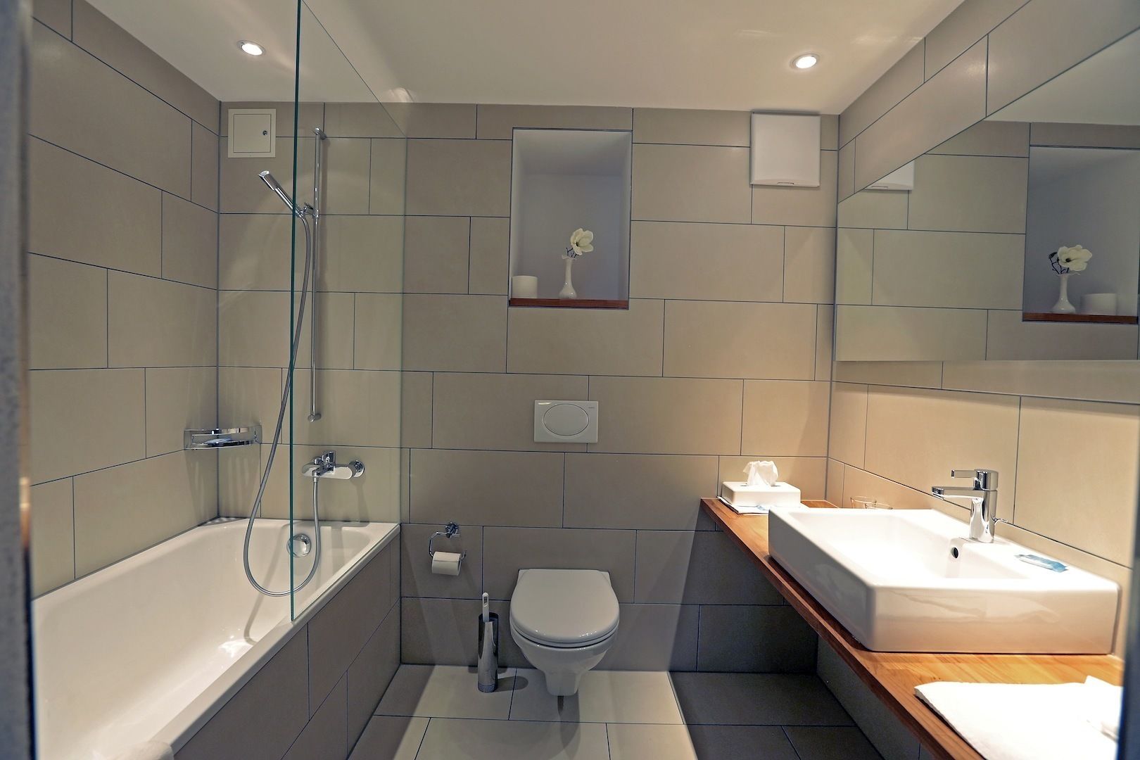 free toiletries, hair dryer, towels