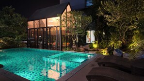 Outdoor pool, a waterfall pool, open 6:00 AM to 9:00 PM, pool umbrellas - Bangkok Boutique Resort Rangsit (Thanyaburi)