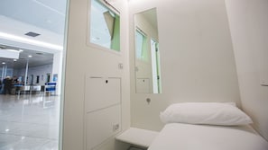 Premium bedding, down comforters, desk, blackout drapes