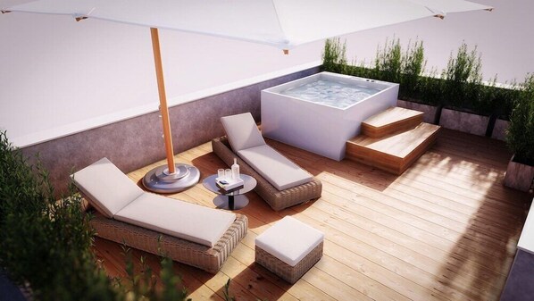 Outdoor spa tub - B&B Mondello Martini (Palermo)