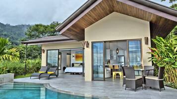 Villa, 1 cama King size, alberca privada, vista al océano | Terraza o patio