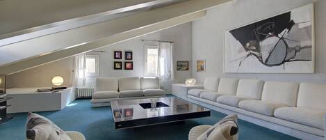 Classic Apartment, 2 Bedrooms | Living area | Flat-screen TV