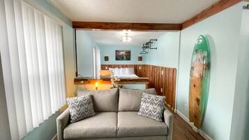 Junior Suite, Kitchen, Non-Pet Friendly | Living area | 43-inch Smart TV with digital channels, TV