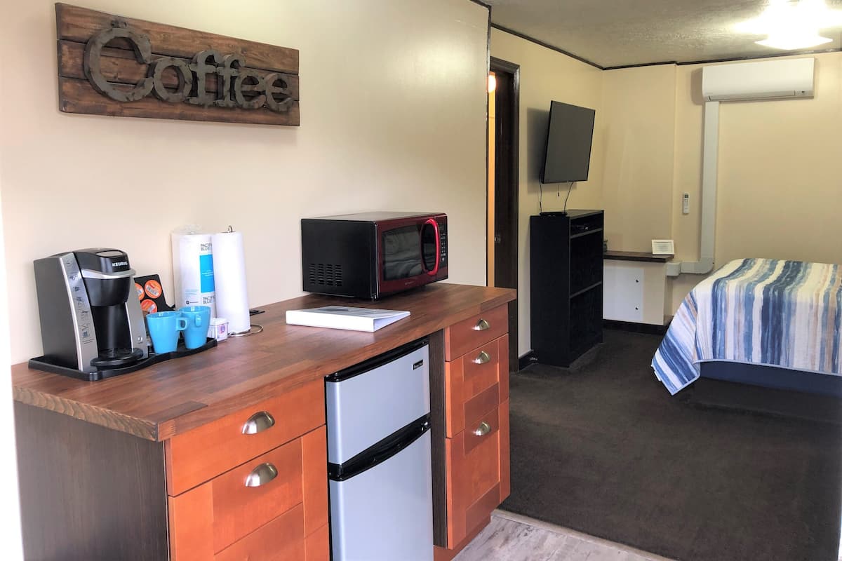 Premium Room, 1 Queen Bed, Refrigerator & Microwave, Non-Pet Friendly | Down comforters, individually decorated, individually furnished