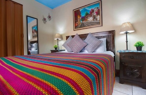 Double Room, 1 Double Bed, Private Bathroom, Courtyard Area | In-room safe, individually decorated, individually furnished, desk