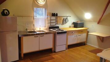 Business Loft, 1 Bedroom, Kitchen | Private kitchen | Fridge, microwave, coffee/tea maker