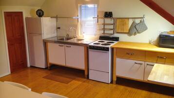 Business Loft, 1 Bedroom, Kitchen | Private kitchen | Fridge, microwave, coffee/tea maker