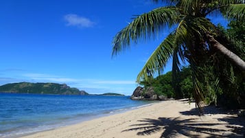 On the beach, snorkelling