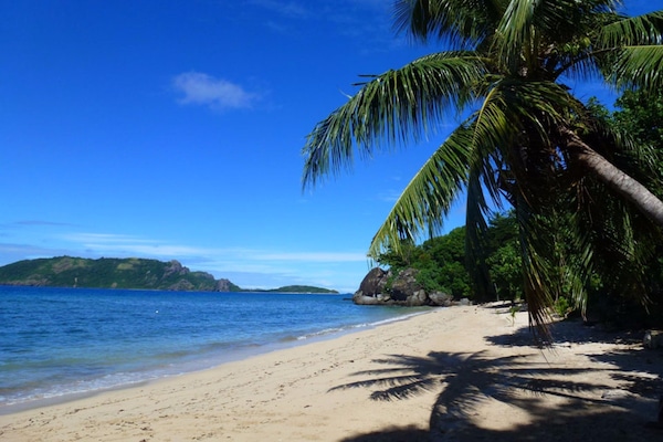 On the beach, snorkelling