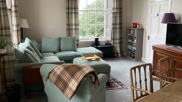 Smart TV, DVD player, books, video library