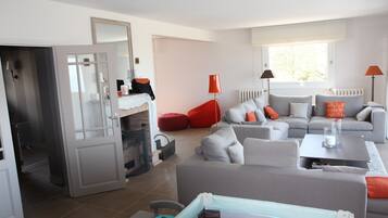 Ălytelevisio, takka, DVD-soitin, pöytĂ€tennispöytĂ€