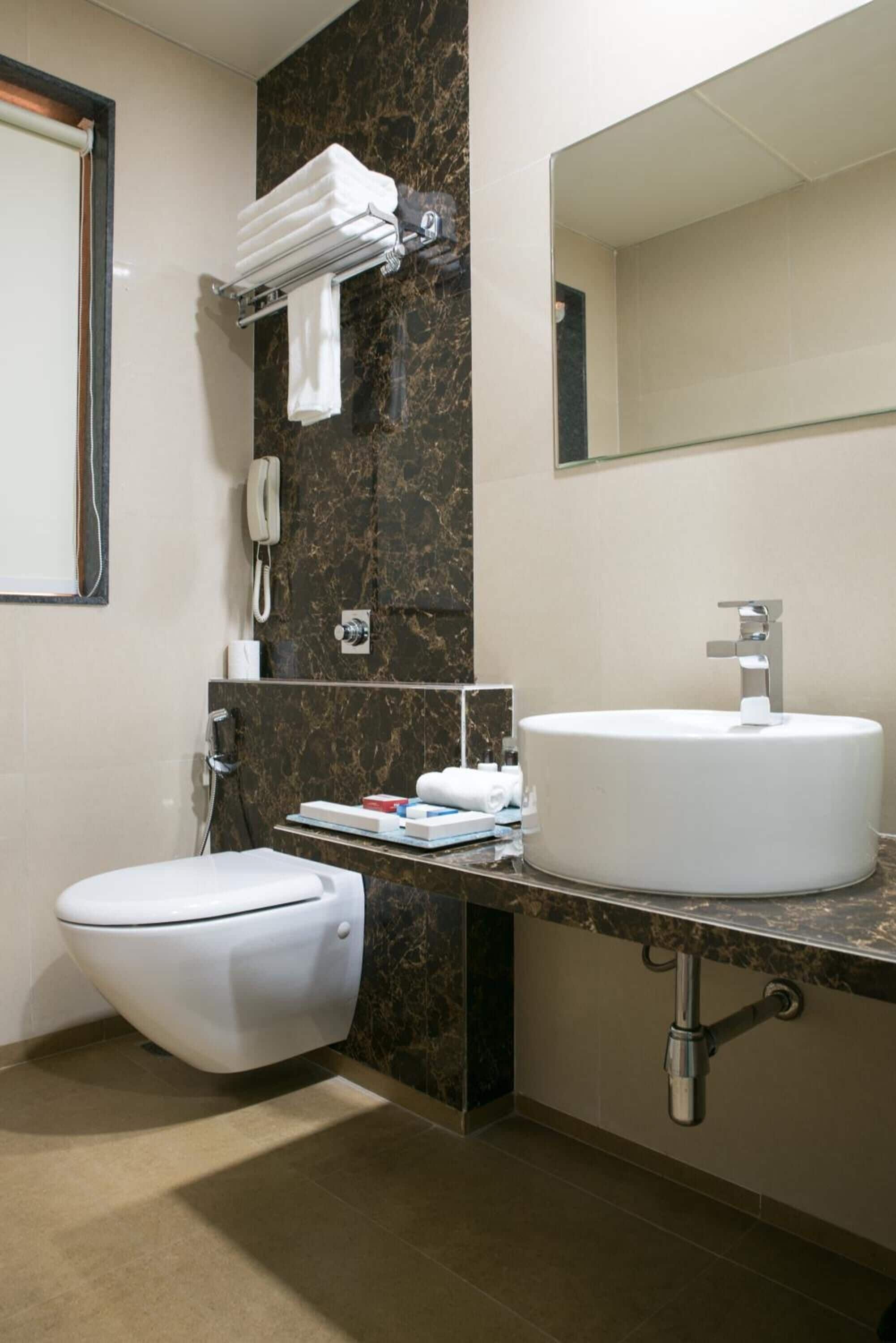 shower, free toiletries, hair dryer, slippers