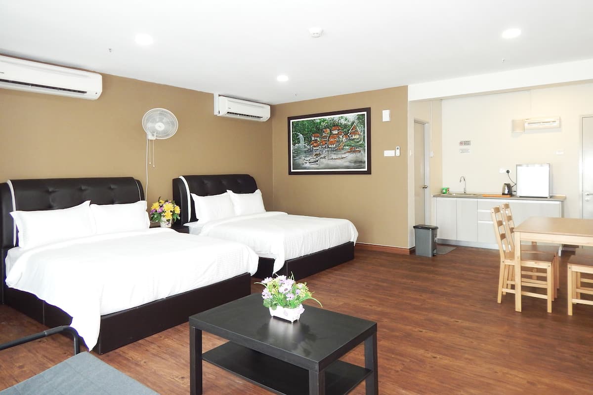 Minibar, blackout curtains, iron/ironing board, free WiFi