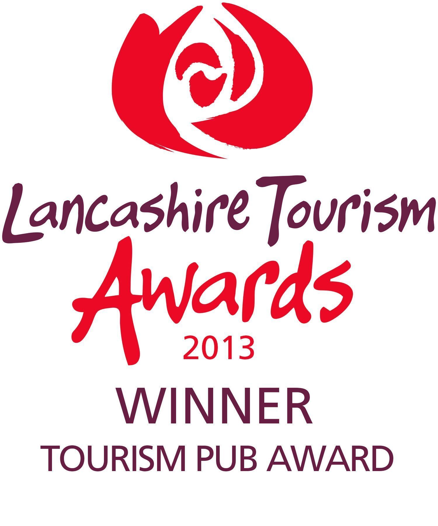 A logo for the Lancashire Tourism Awards 2013 winner, Tourism Pub Award.