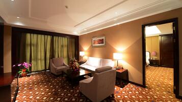 45-inch flat-screen TV with cable channels, TV