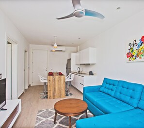 Penthouse, 2 Bedrooms | Living area | 32-inch flat-screen TV with cable channels, TV