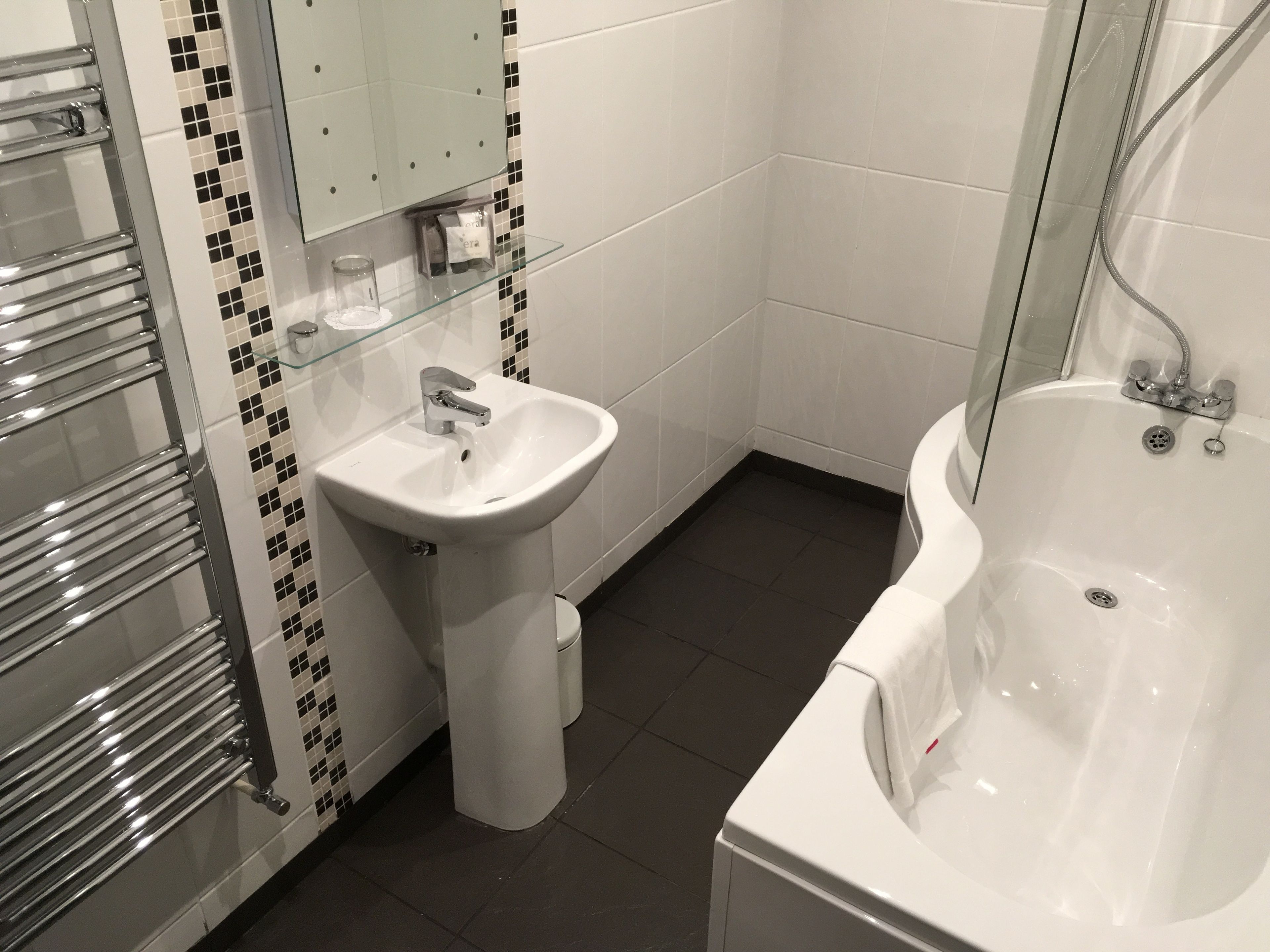 twin room | bathroom | free toiletries, hair dryer, towels