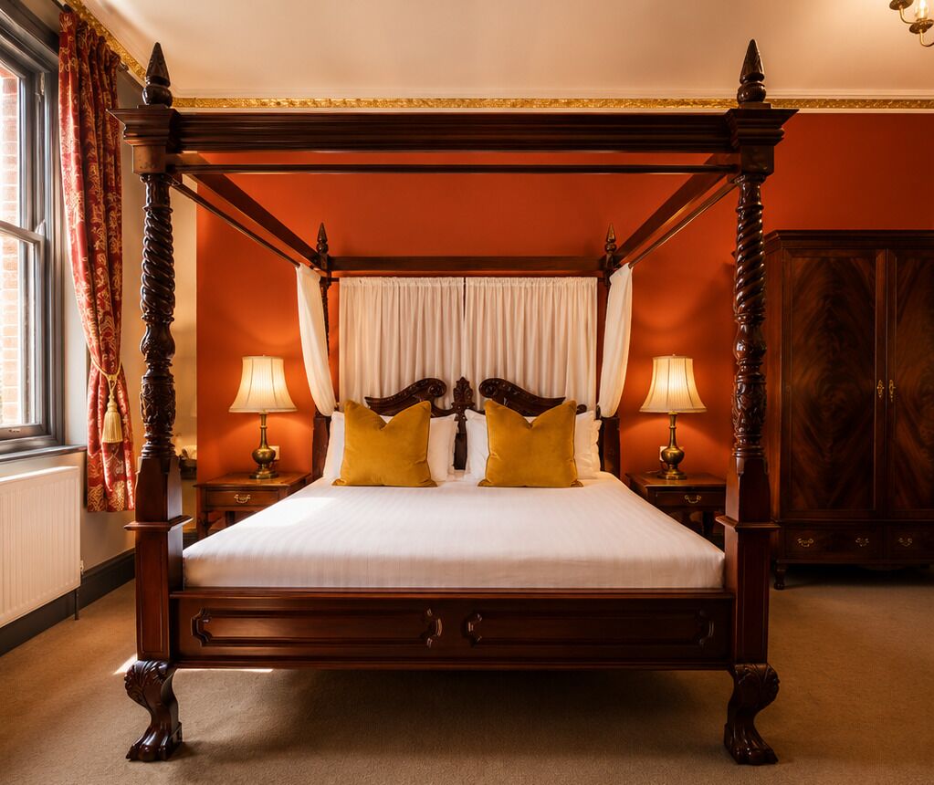 Four Poster Room | Desk, iron/ironing board, free WiFi