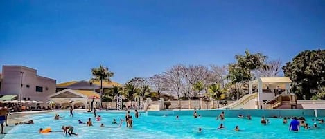 Indoor pool, 15 outdoor pools, pool umbrellas