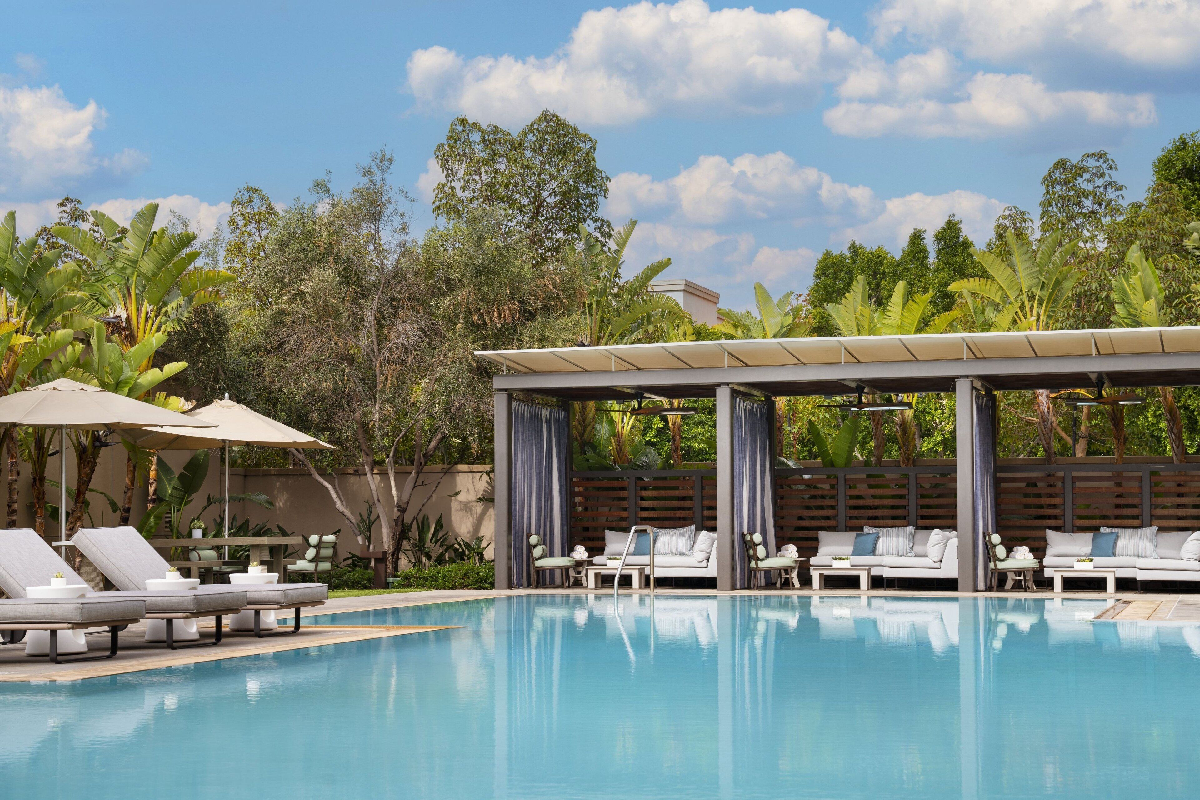 outdoor pool, pool cabanas (surcharge), pool umbrellas