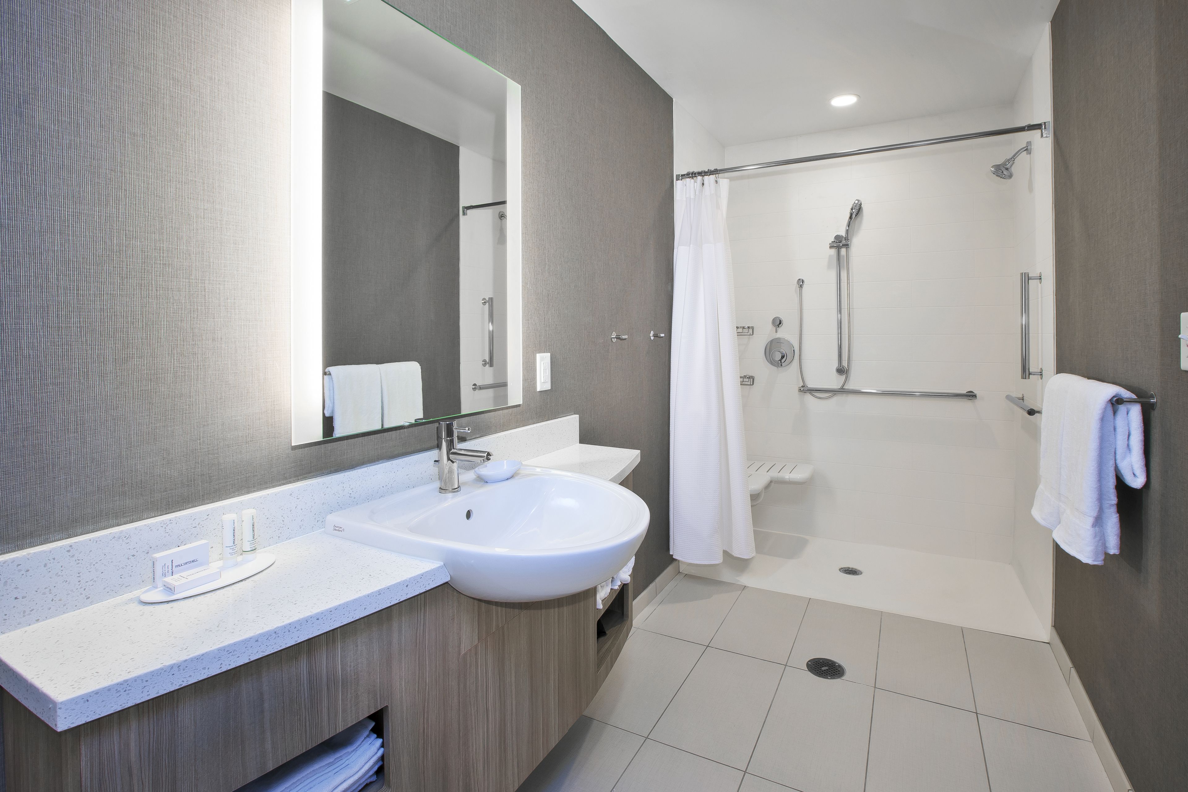 studio, multiple beds | bathroom | hair dryer, towels