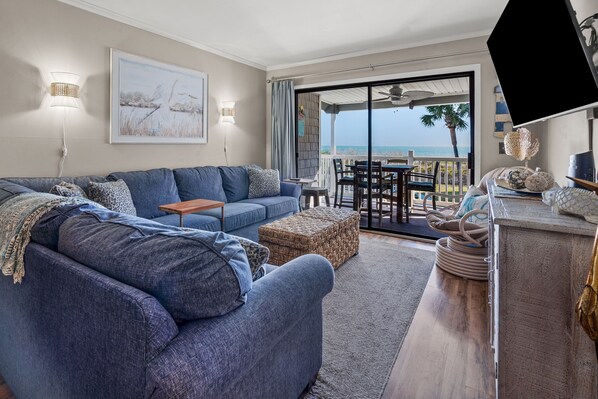 Condo, 3 Bedrooms | Living area | Flat-screen TV - Sea Cloisters 201E by RedAwning (North Myrtle Beach)