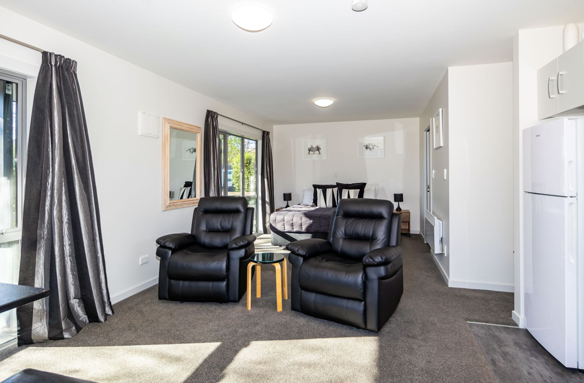 Individually decorated, individually furnished, laptop workspace