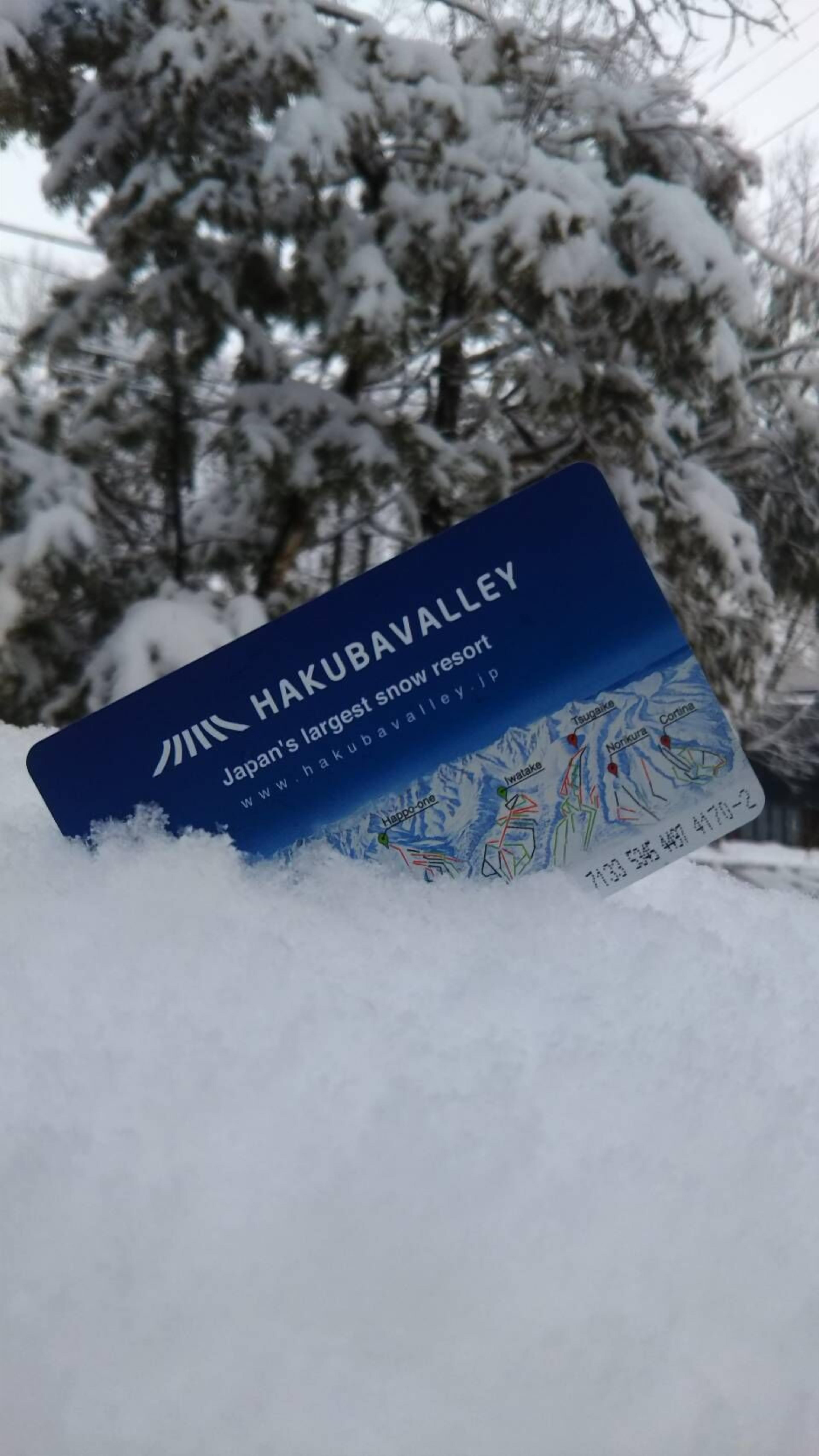 A blue sign with the text "Hakubavalle Japan's largest snow resort" and a map of the resort.