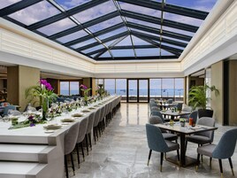 Breakfast, lunch, dinner served; pool views