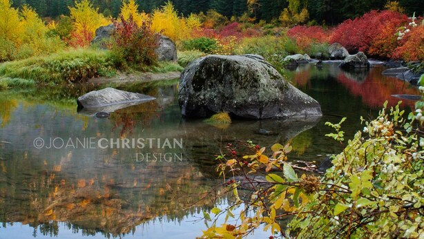 A serene lake surrounded by autumn foliage and a forested hillside. - New Remodel! Waterfront, pets, Outdoor Ent, Hottub & Views 4min to Leavenworth. (Leavenworth)