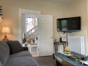 TV, DVD player, table football, books