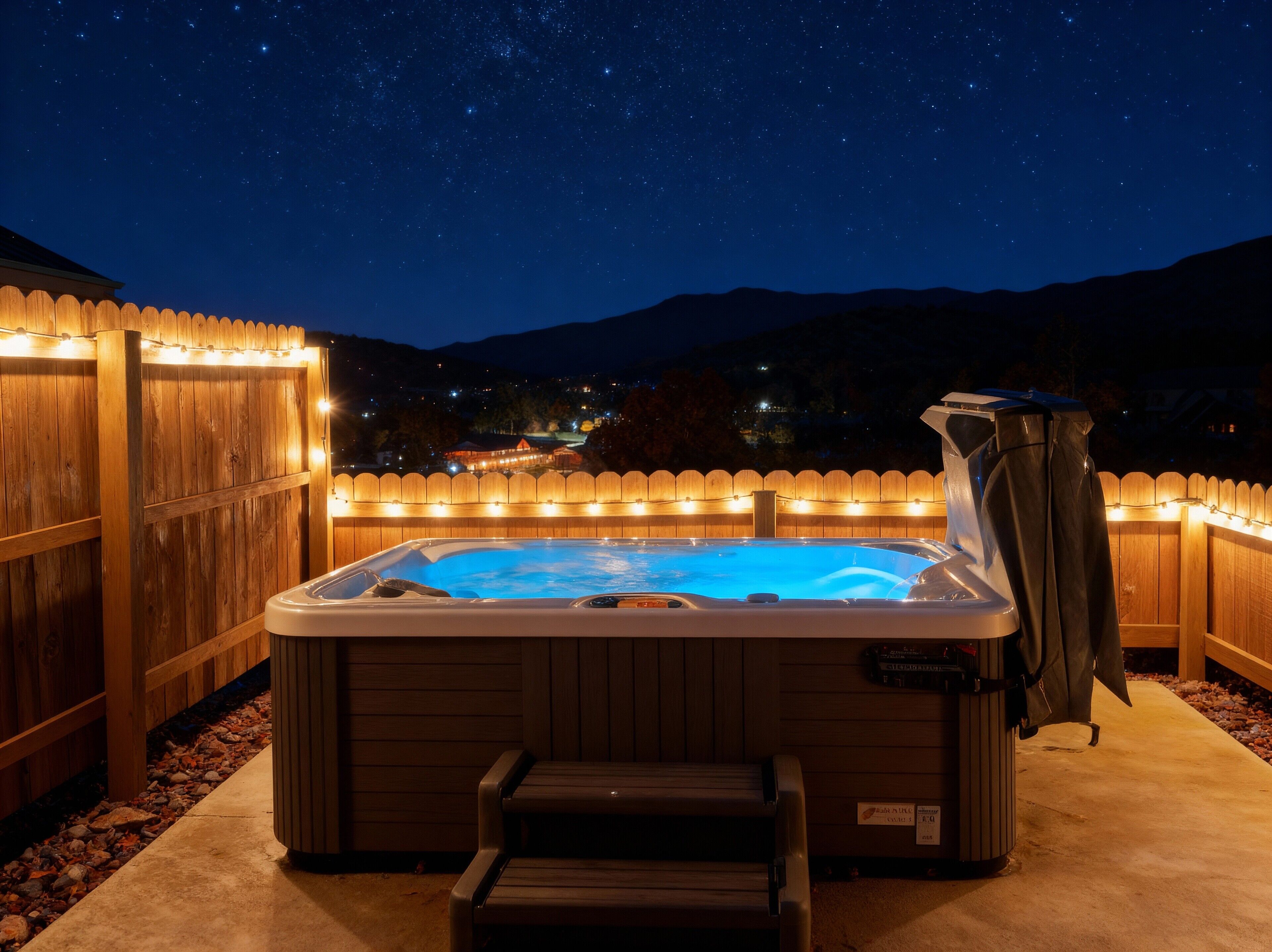 Outdoor spa tub