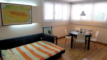 1 slaapkamer, een bureau, een strijkplank/strijkijzer, gratis wifi