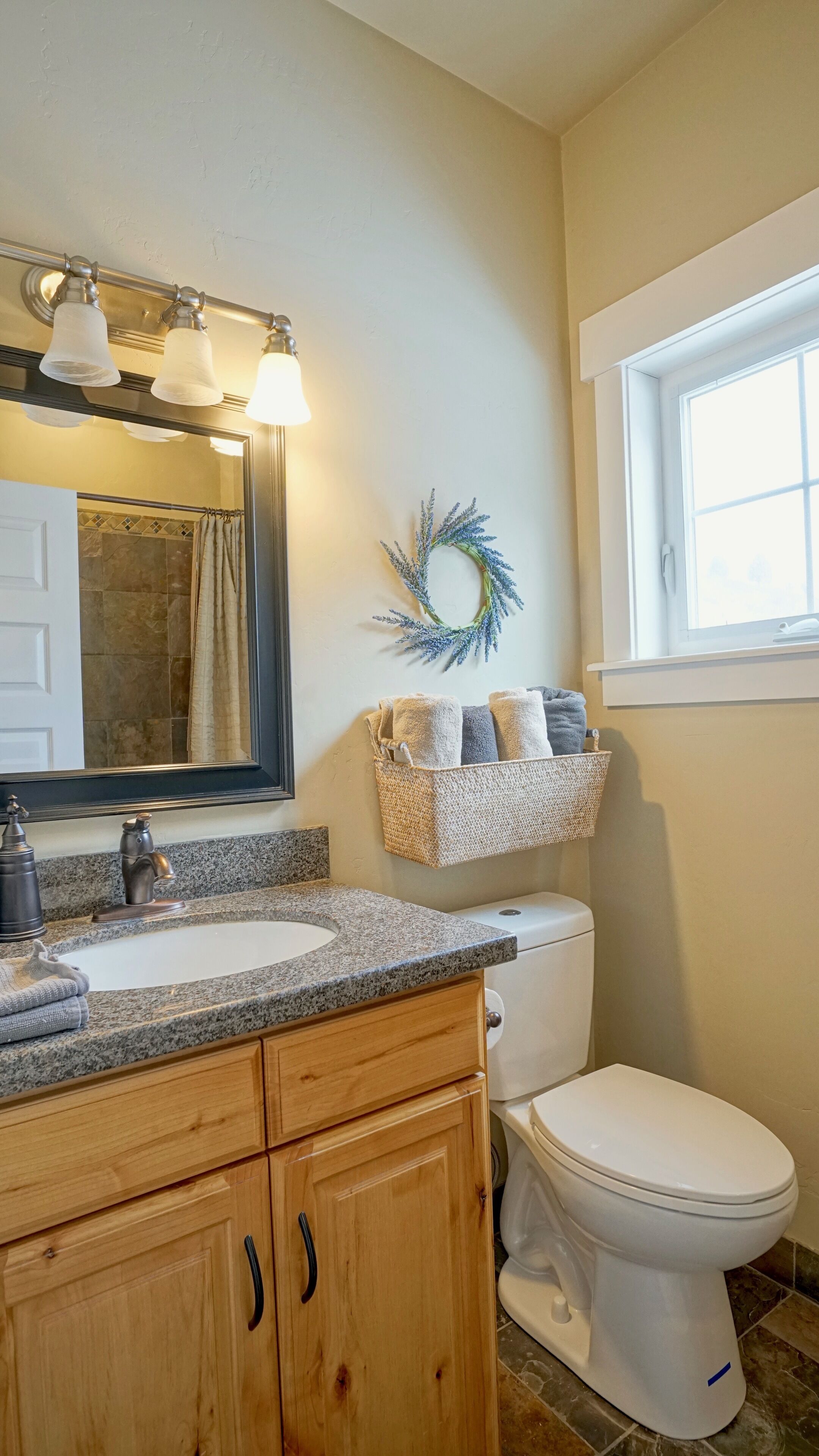 Entry bathroom near double-bed room