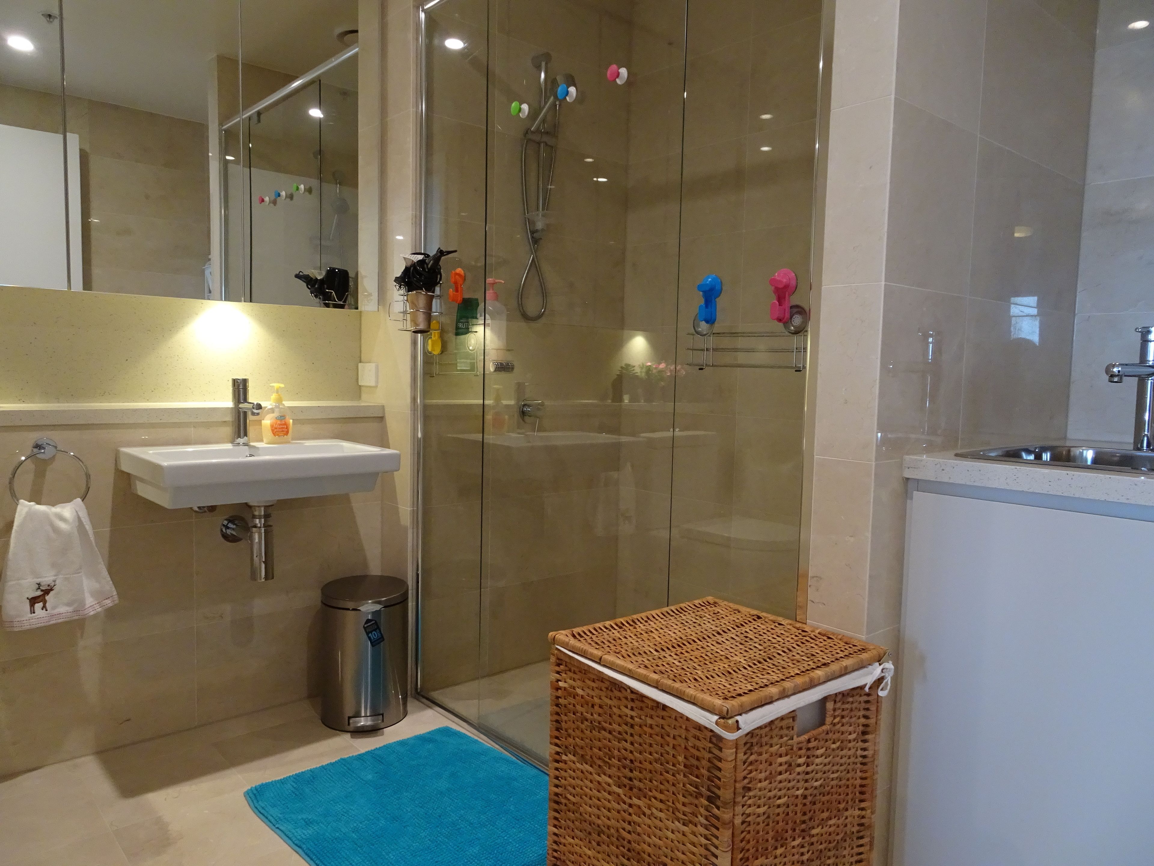 deluxe apartment, 1 bedroom, city view | bathroom | shower, free toiletries, towels