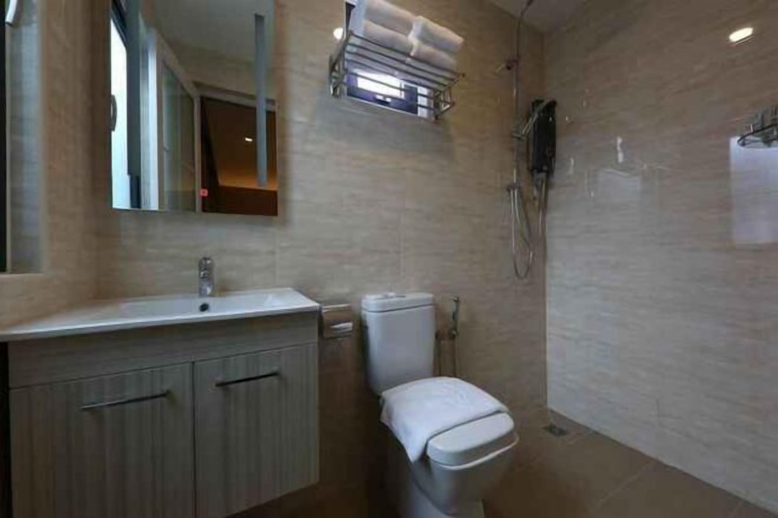 Bathroom | Shower, free toiletries, hair dryer, bathrobes