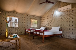 Jungle View Tent | Minibar, in-room safe, desk, rollaway beds - Amritara Riverside Luxury Tents (Kothamangalam)