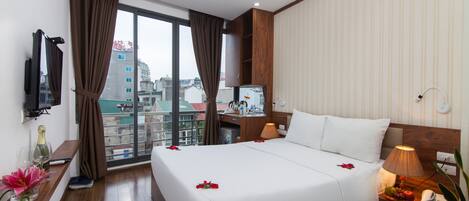 Quarto casal luxo, vista para a cidade | Vista do quarto