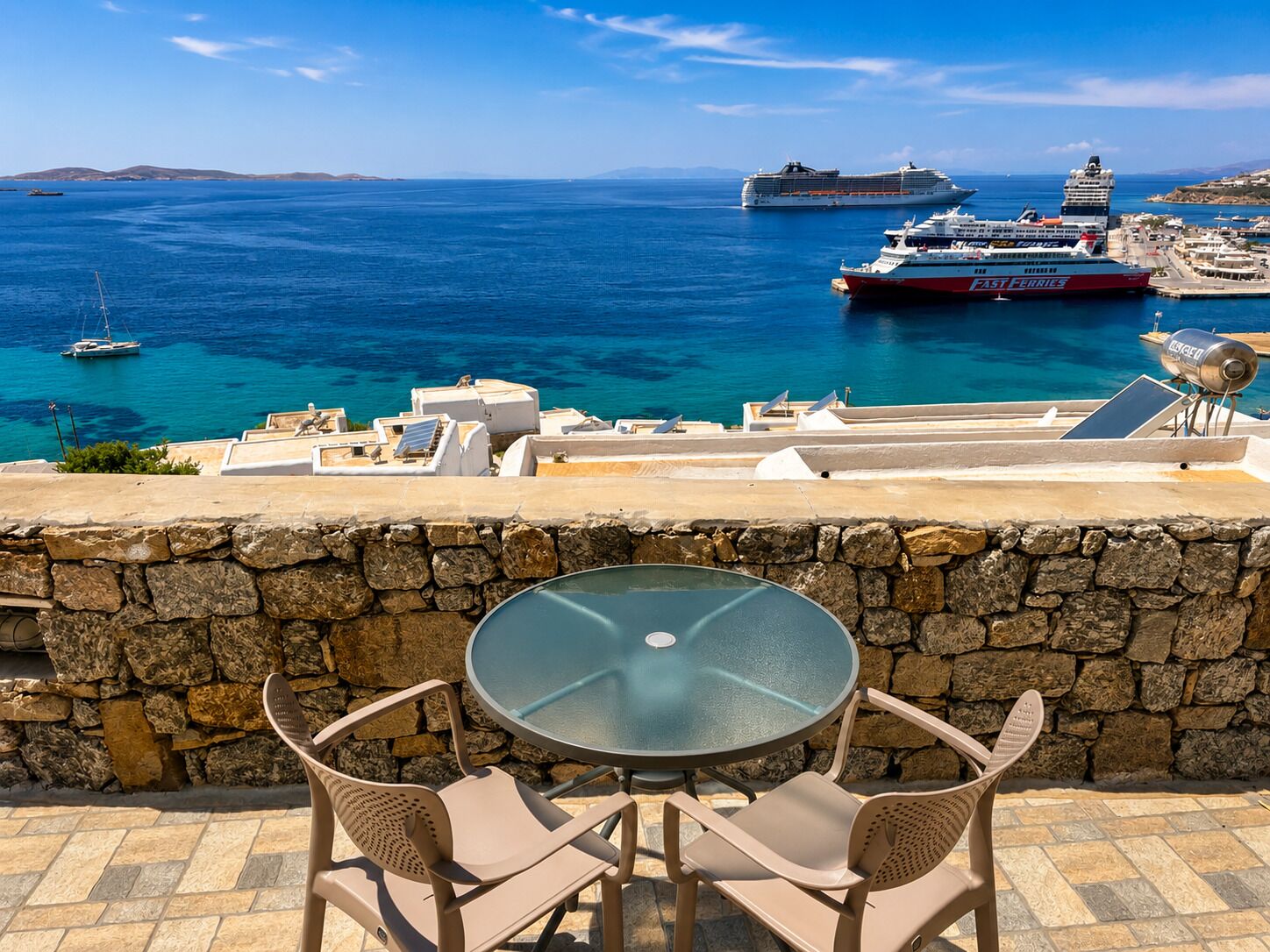 Superior-Doppelzimmer, Meerblick | Terrasse/Patio