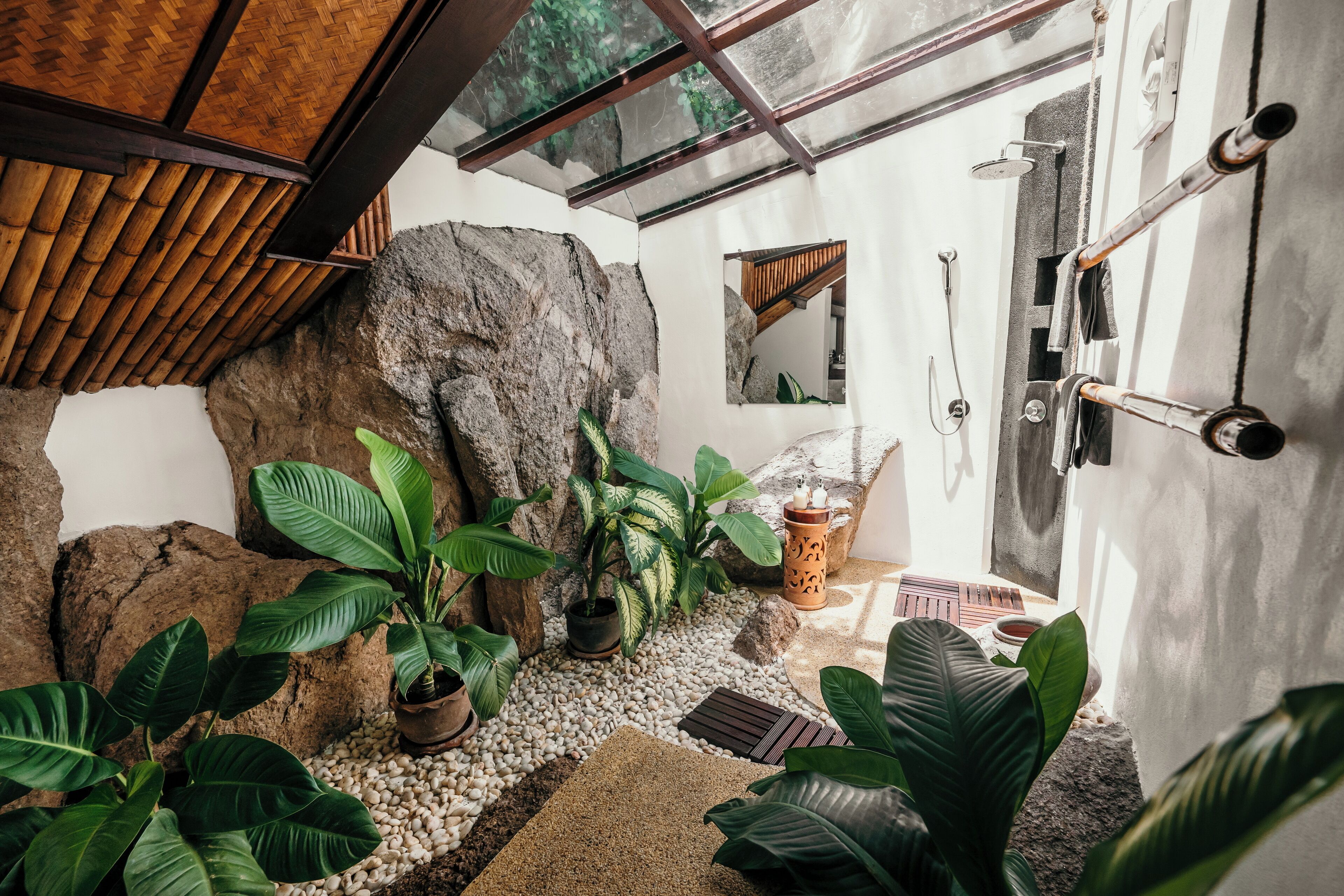 Villa Luxe, 1 très grand lit, piscine privée, vue mer | Salle de bain