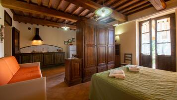 Studio, Kitchenette, Garden View | 2 bedrooms, desk, laptop workspace, iron/ironing board