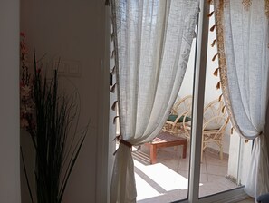 32-inch flat-screen TV with satellite channels, TV