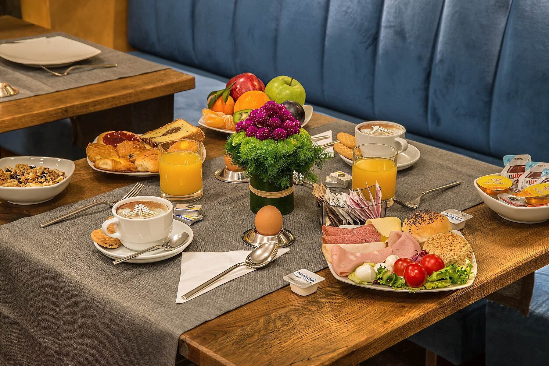 daily buffet breakfast (eur 8 per person)