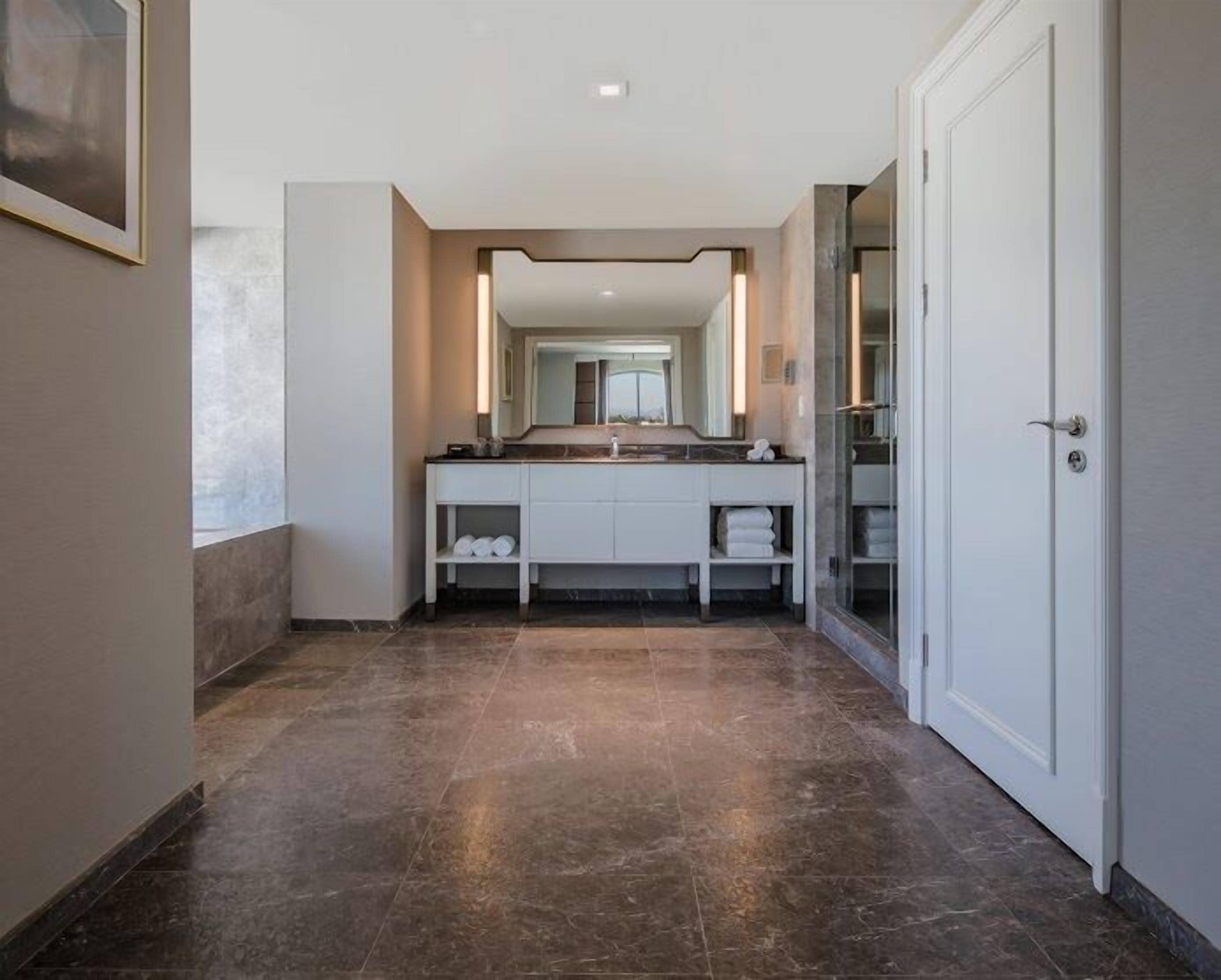 executive suite, 1 king bed with sofa bed, non smoking | bathroom | shower, rainfall showerhead, free toiletries, hair dryer