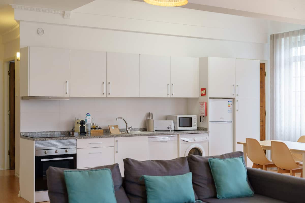 Premium appartement, 5 slaapkamers, uitzicht op stad (Downtown Luxury Retreat) | Privékeuken | Een koelkast, een magnetron, een oven, een kookplaat