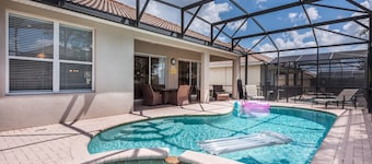 Kissimmee Resort Villa, 4 Bed / 4 Bath En-Suite, Heated South Pool & AC Arcade