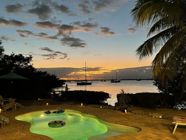 Outdoor pool, a heated pool