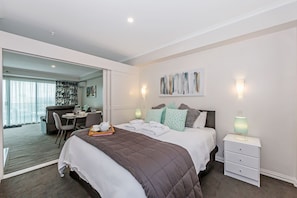 Apartamento, 1 quarto | 1 quarto, roupas de cama de algodão egípcio, roupas de cama premium