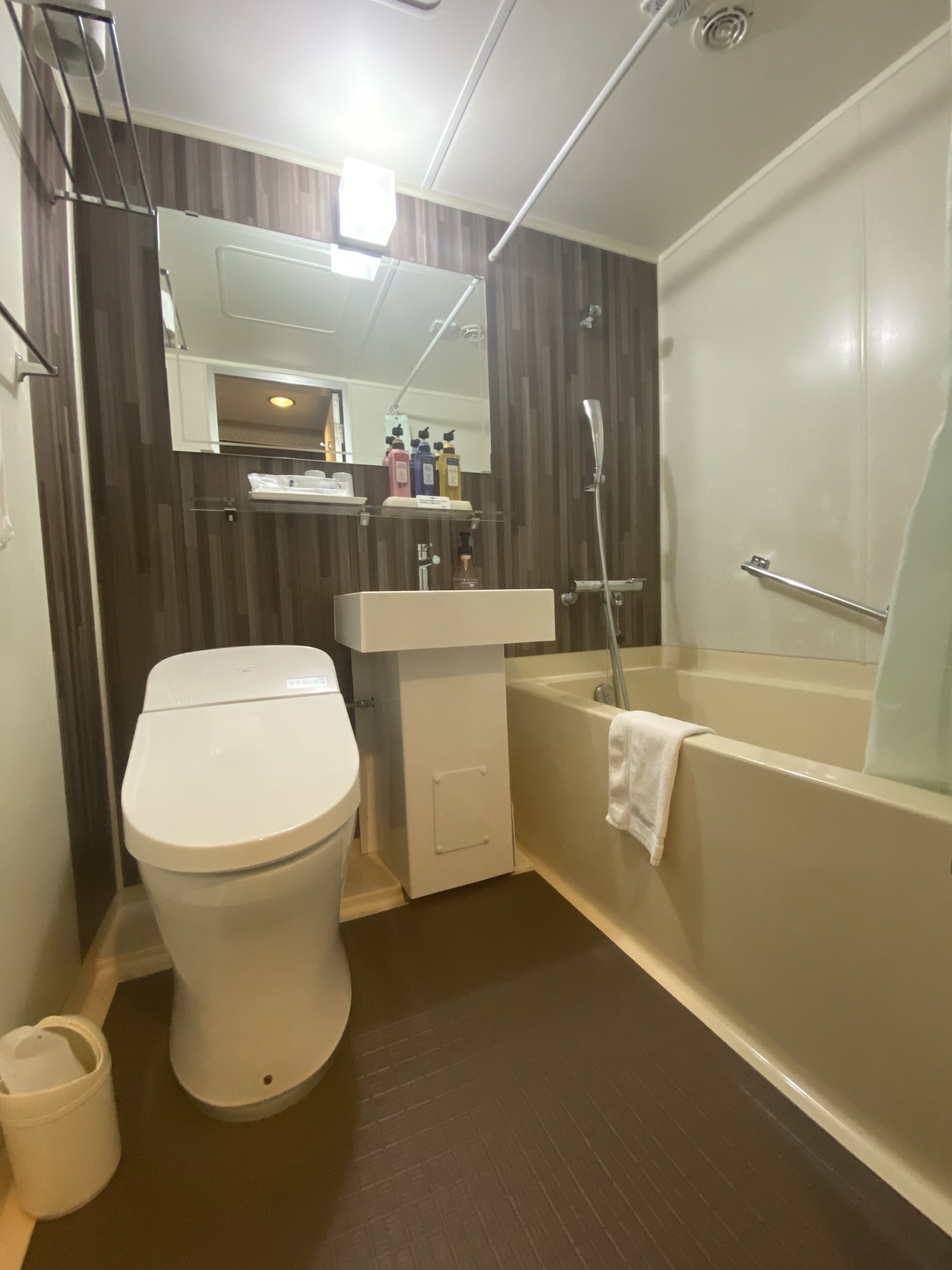 standard twin room(check-in at hotel gotemba kogen hotel) | bathroom | combined shower/bathtub, free toiletries, hair dryer, slippers