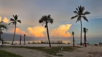 Plage, chaises longues, serviettes de plage